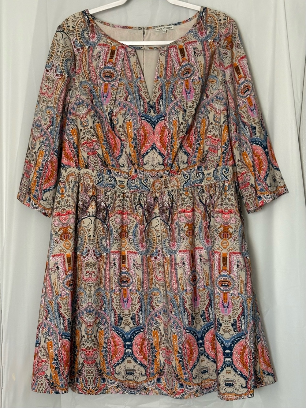 Paisleys print Fit & Flare Dress by Lace & Mesh 1X